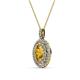 2 - Calice Citrine and Diamond Double Halo Pendant 