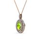 2 - Calice Peridot and Diamond Double Halo Pendant 