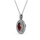2 - Calice Red Garnet and Diamond Double Halo Pendant 