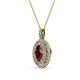 2 - Calice Red Garnet and Diamond Double Halo Pendant 