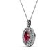 2 - Calice Rhodolite Garnet and Diamond Double Halo Pendant 