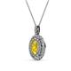 2 - Calice Yellow Sapphire and Diamond Double Halo Pendant 