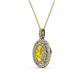 2 - Calice Yellow Sapphire and Diamond Double Halo Pendant 