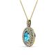 2 - Calice London Blue Topaz and Diamond Double Halo Pendant 