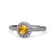 1 - Jolie Signature Citrine and Diamond Floral Halo Engagement Ring 