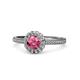 1 - Jolie Signature Pink Tourmaline and Diamond Floral Halo Engagement Ring 