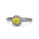 1 - Jolie Signature Yellow and White Diamond Floral Halo Engagement Ring 