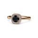 1 - Alaina Signature Black and White Diamond Halo Engagement Ring 