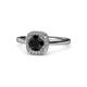 1 - Alaina Signature Black and White Diamond Halo Engagement Ring 