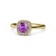 1 - Alaina Signature Amethyst and Diamond Halo Engagement Ring 