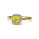 1 - Alaina Signature Yellow and White Diamond Halo Engagement Ring 