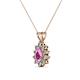 2 - Giselle Pink Sapphire and Diamond Halo Pendant 