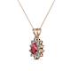 2 - Giselle Ruby and Diamond Halo Pendant 