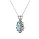 2 - Giselle Aquamarine and Diamond Halo Pendant 
