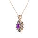 2 - Giselle Amethyst and Diamond Halo Pendant 