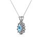 2 - Giselle Blue Topaz and Diamond Halo Pendant 