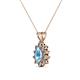 2 - Giselle Blue Topaz and Diamond Halo Pendant 