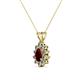 2 - Giselle Red Garnet and Diamond Halo Pendant 