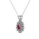 2 - Giselle Rhodolite Garnet and Diamond Halo Pendant 