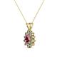 2 - Giselle Rhodolite Garnet and Diamond Halo Pendant 