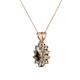 2 - Giselle Smoky Quartz and Diamond Halo Pendant 
