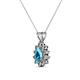 2 - Giselle London Blue Topaz and Diamond Halo Pendant 