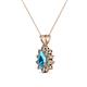 2 - Giselle London Blue Topaz and Diamond Halo Pendant 
