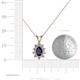 4 - Giselle Blue Sapphire and Diamond Halo Pendant 
