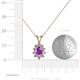 4 - Giselle Amethyst and Diamond Halo Pendant 