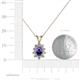 4 - Giselle Iolite and Diamond Halo Pendant 