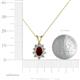 4 - Giselle Red Garnet and Diamond Halo Pendant 