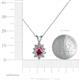 4 - Giselle Rhodolite Garnet and Diamond Halo Pendant 