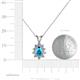 4 - Giselle London Blue Topaz and Diamond Halo Pendant 
