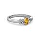 3 - Caron Oval Cut Citrine and Diamond Three Stone Engagement Ring 