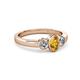 3 - Caron Oval Cut Citrine and Diamond Three Stone Engagement Ring 