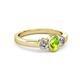 3 - Caron Oval Cut Peridot and Diamond Three Stone Engagement Ring 