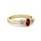 3 - Caron Oval Cut Ruby and Diamond Three Stone Engagement Ring 