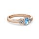 3 - Caron Oval Cut Blue Topaz and Diamond Three Stone Engagement Ring 