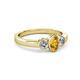 3 - Caron Oval Cut Citrine and Diamond Three Stone Engagement Ring 