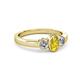 3 - Caron Oval Cut Yellow Sapphire and Diamond Three Stone Engagement Ring 