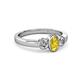 3 - Caron Oval Cut Yellow Sapphire and Diamond Three Stone Engagement Ring 
