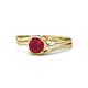 1 - Elena Signature 5.50 mm Round Ruby Bypass Solitaire Engagement Ring 
