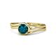 1 - Elena Signature 5.50 mm Round London Blue Topaz Bypass Solitaire Engagement Ring 