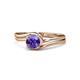 1 - Elena Signature 5.50 mm Round Iolite Bypass Solitaire Engagement Ring 