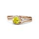 1 - Elena Signature 5.50 mm Round Yellow Diamond Bypass Solitaire Engagement Ring 