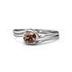 1 - Elena Signature 5.50 mm Round Smoky Quartz Bypass Solitaire Engagement Ring 
