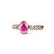 1 - Carolyn Oval Cut Pink Sapphire and Diamond Three Stone Engagement Ring 
