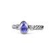 1 - Carolyn Oval Cut Tanzanite and Diamond Three Stone Engagement Ring 