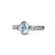 1 - Carolyn Oval Cut Aquamarine and Diamond Three Stone Engagement Ring 