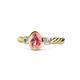 1 - Carolyn Oval Cut Pink Tourmaline and Diamond Three Stone Engagement Ring 